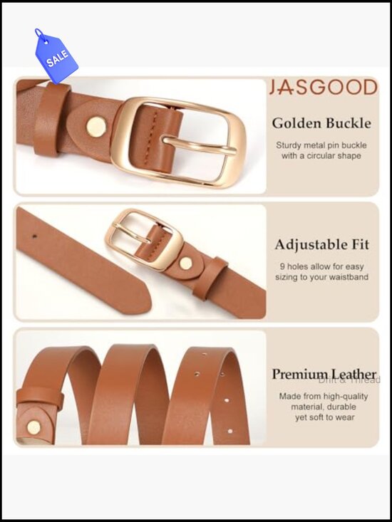 3-Pack Faux Leather Belts for Women Fashion Casual Plus Size Waist Belt with main image 6